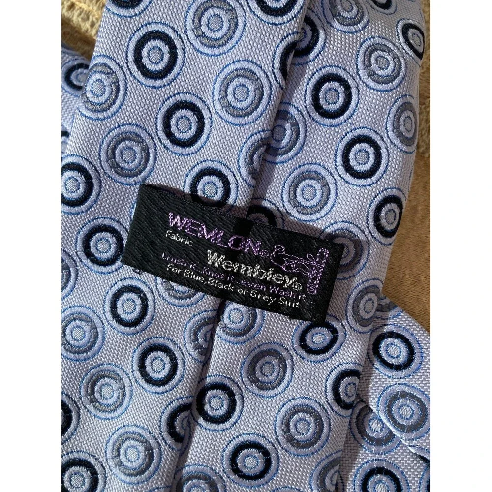 Vintage 70s Necktie 1970s Blue Polka Dot Groovy Retro Anchor Man Wide Fat Tie